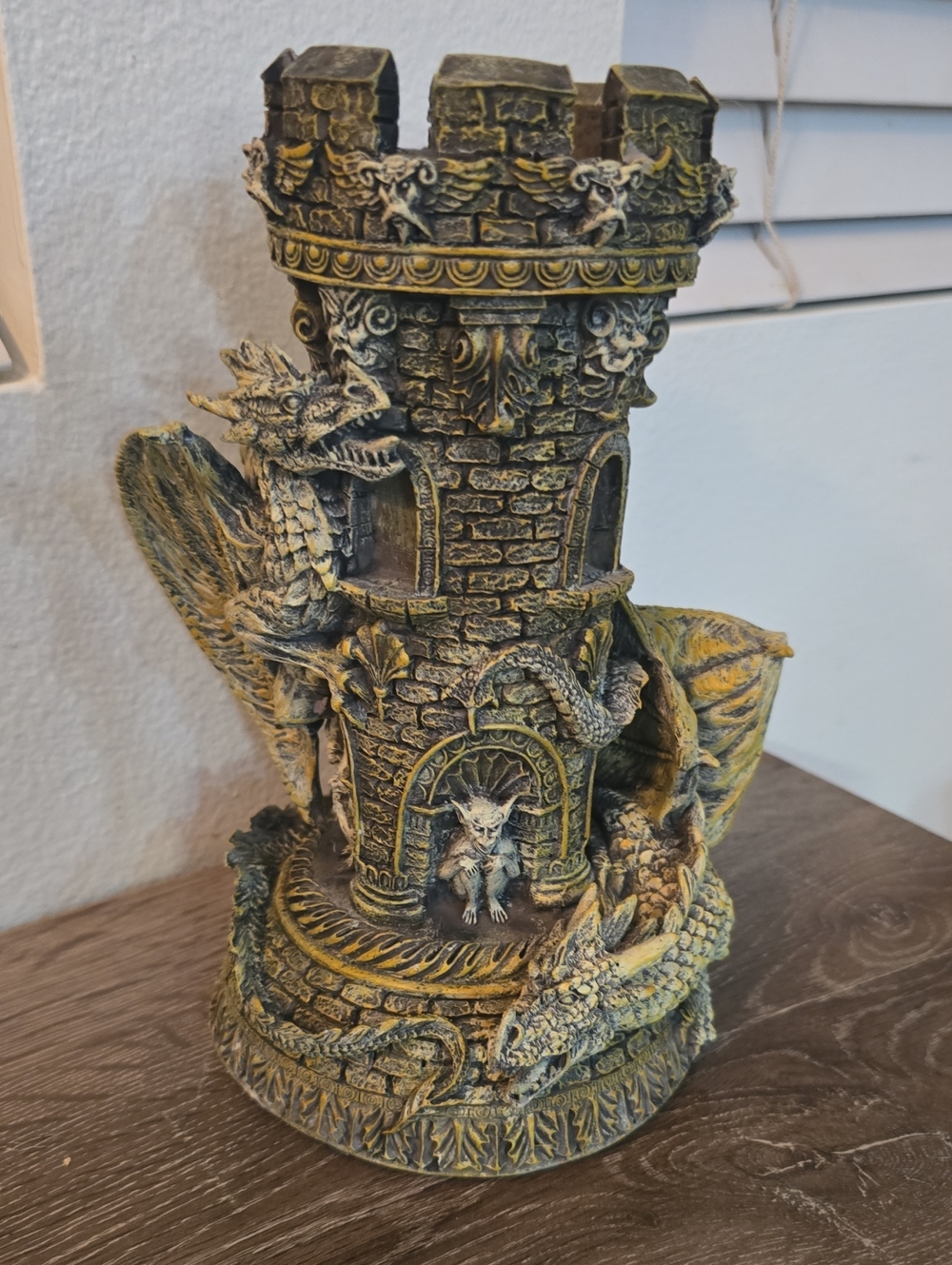 Ornate Dragon Tower Ceramic Candle Holder Spensers Gifts